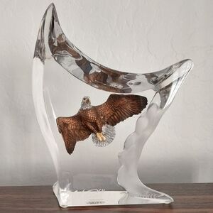 Vtg CA Pardell Eagle Spirit Mixed Media Bronze Art Sculpture Statue Lucite Rare